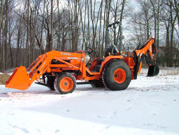 B-7800 with FEL, BH and Front Blade / Snow blower Subframe