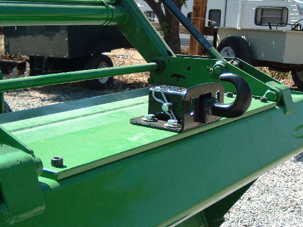 Bucket hitch with heavy steel backing plate