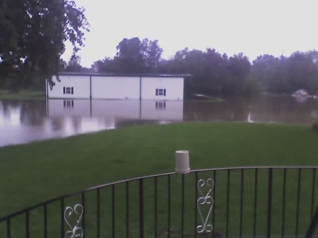 The berm was a little low in a couple of spots, and the water came in...