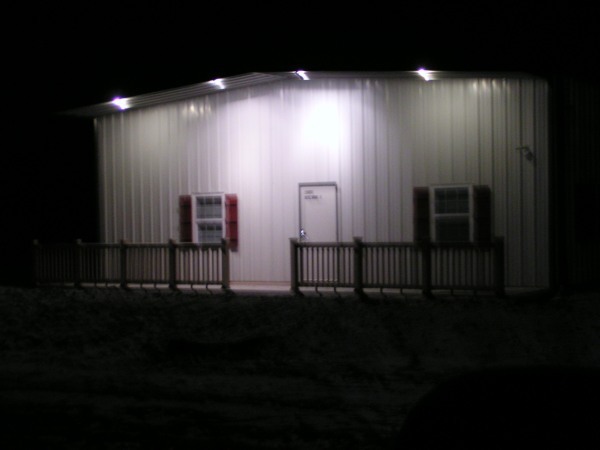 Finished front of barn