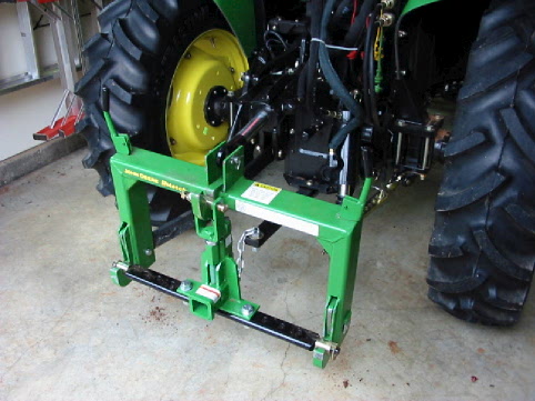 Another view of the Bad River I-Match compatible receiver hitch mounted on a JD 4310.