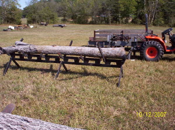 I made this so Im not bent over all the time when cuting. And my wood is the same size (2ft) the logs are 12ft