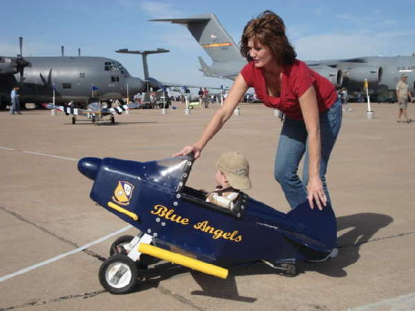 My better half with grandson at air show
