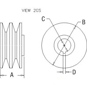 A-ADR5000 PULLEY 2V-GROOVE         