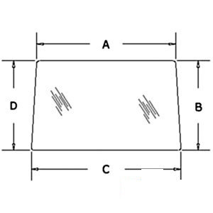 A-3306547M2 GLASS REAR CAB WINDOW    