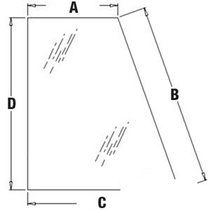 A-338424A1 GLASS LH SIDE WINDOW     