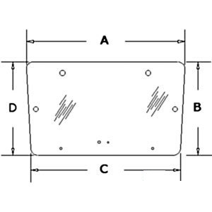 A-3477716M1 GLASS UPPER REAR WINDOW  