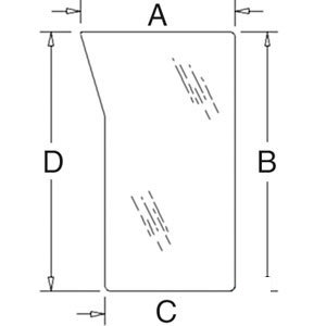 A-3C581-70560 GLASS WINDSHIELD; LOWER  