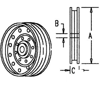 A-570265R91 IDLER PULLEY-FLAT FACED  