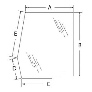 A-E7NN94297N18AC GLASS RH DOOR UPPER      