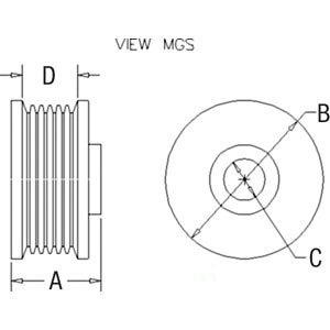 A-ADR5050 PULLEY 8 GROOVE          