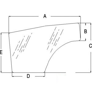 A-T1155-70672 GLASS RH DOOR            