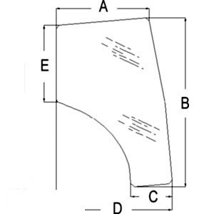 A-T1155-70772 GLASS LH DOOR            