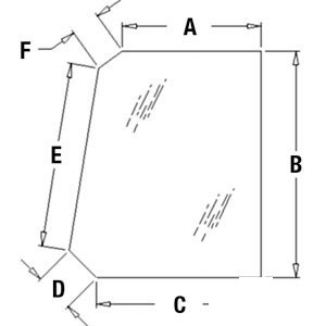 A-T164707 GLASS LH/RH DOOR UPPER   